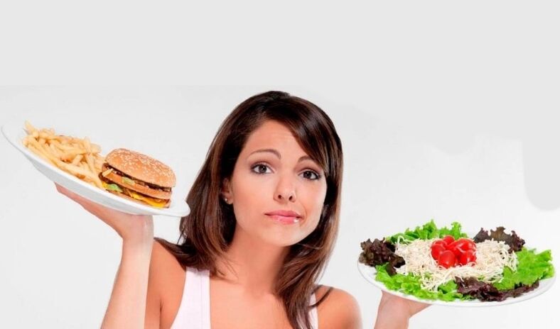 Deklica sledi antipurinski dieti za zdravljenje protina. 